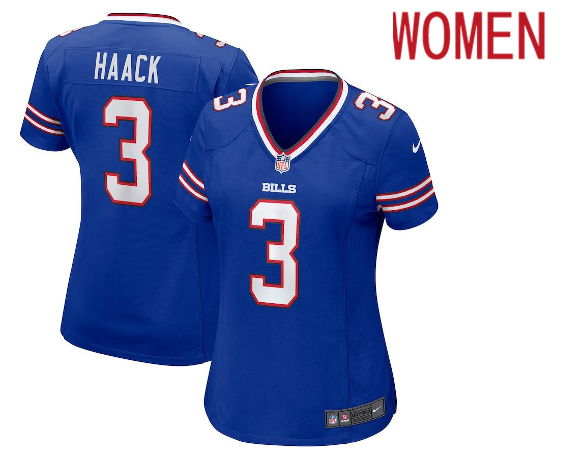 Women Buffalo Bills #3 Matt Haack Nike Royal Game Player NFL Jersey->women nfl jersey->Women Jersey